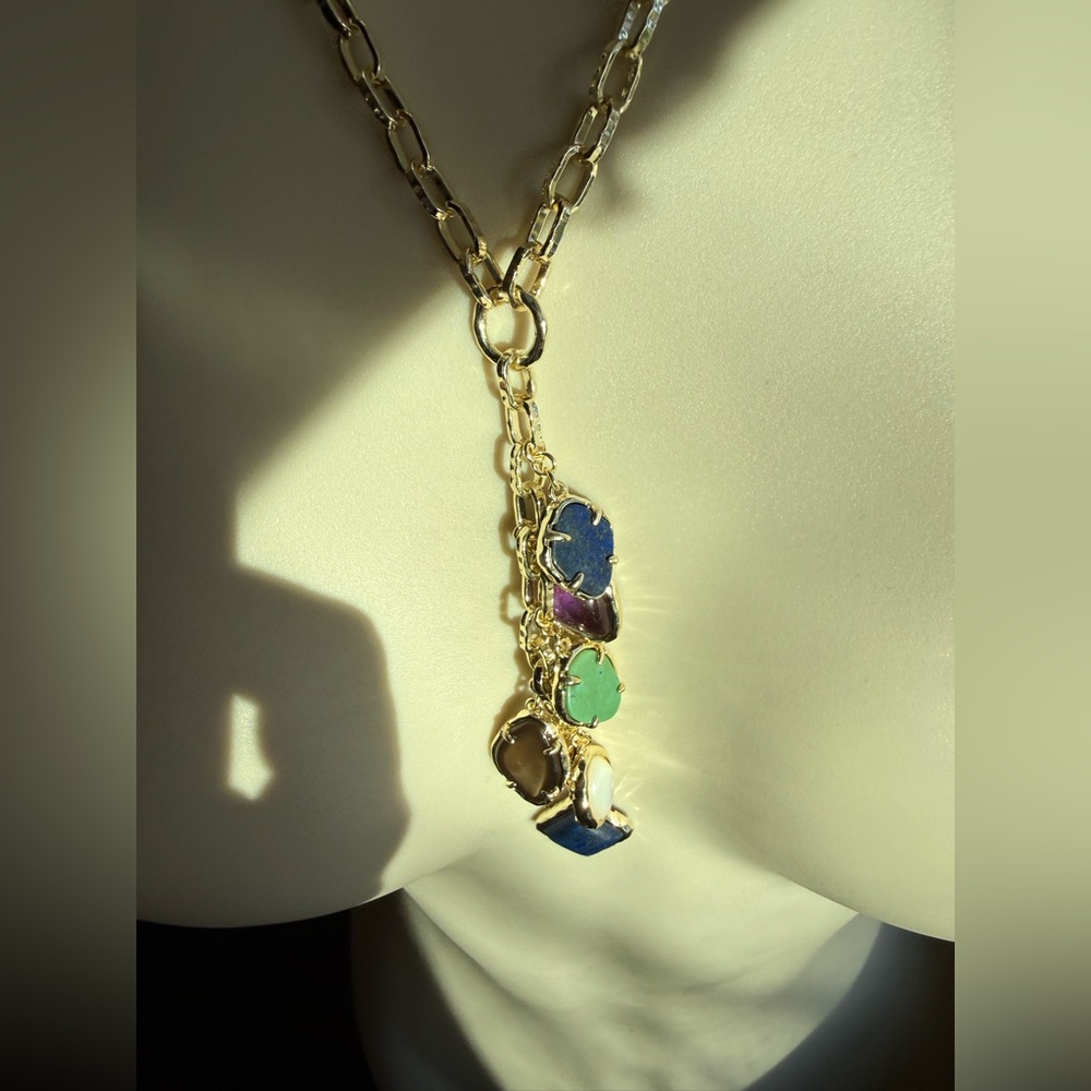 🆕 Gold 20” Chain Genuine Rare MultiStone Necklace